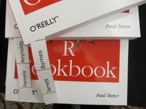 The conference had some great book giveaways. A colleague and I received copies of the R Cookbook, which will undoubtedly be useful for analyzing all the ZEN data that keeps coming in!